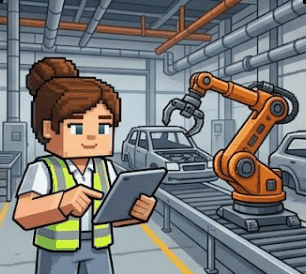 製造ラインと連携のイラスト